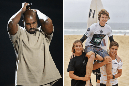 Ye West (left) and underperforming Australian professional surfers both in trouble.